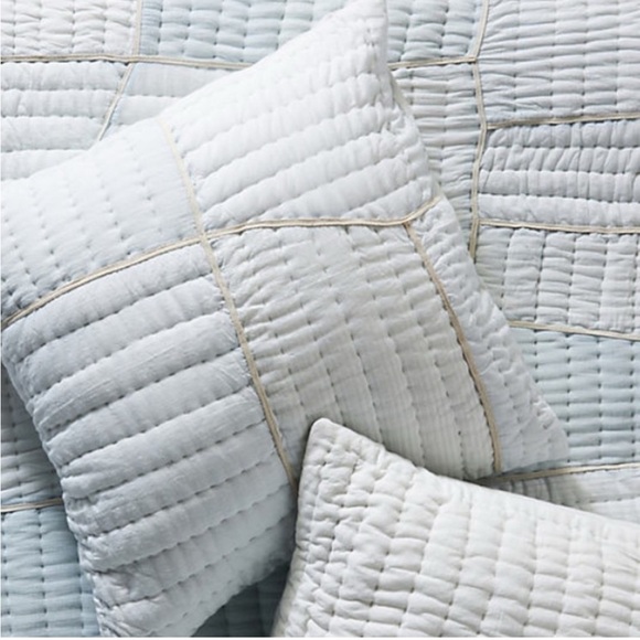 Anthropologie Other - Anthropologie • NWOT Ellery Pieced Euro Sham Pillow Cover Light Blue 26x26in